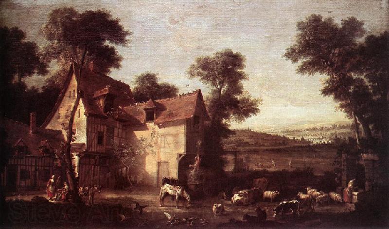 OUDRY, Jean-Baptiste Farmhouse Norge oil painting art